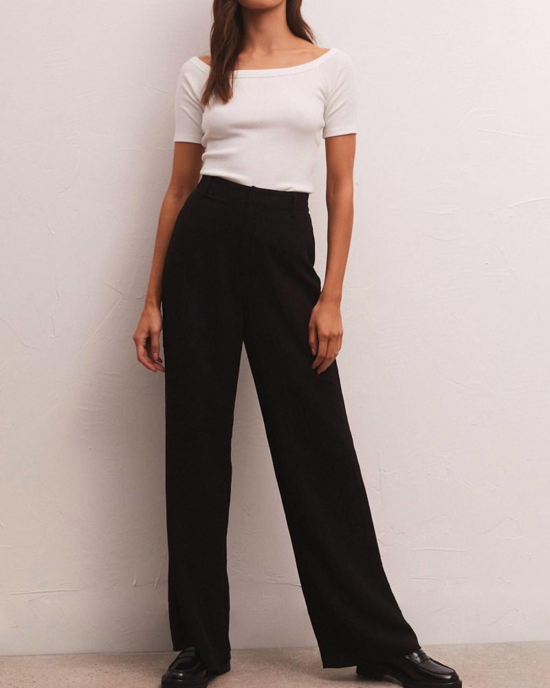Front of a model wearing a size XL Marmont Trouser In Black in Black by Z Supply. | dia_product_style_image_id:360390